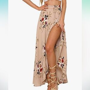 Floral wrap skirt maxi